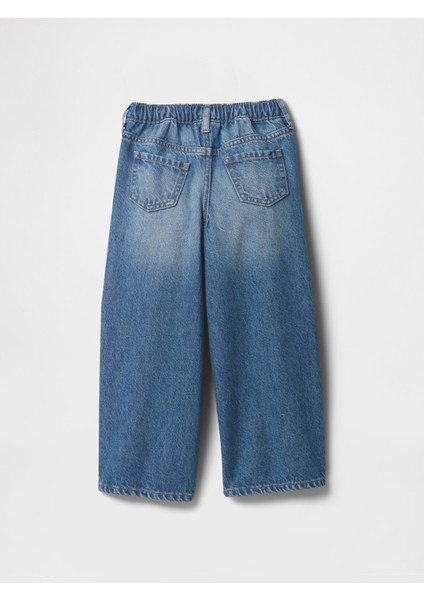 Kız Bebek Mavi Wide Leg Denim Pantolon modelleri