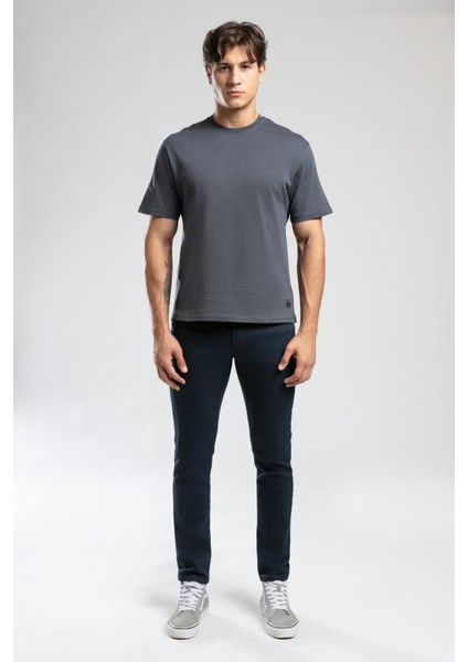 Hevass Erkek O Yaka T-Shirt Indigo