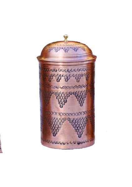 Bakır Baharatlık Nakış İşleme Üzüm Desenli Uzun Mat Bakır Renk fırsatları