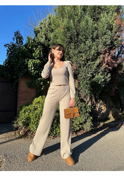 Fitilli Prenses Kol Alt Üst Takım Bej fiyatları