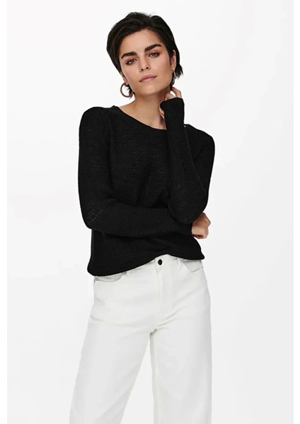 15113356 0 Yaka Kadin Triko - Siyah