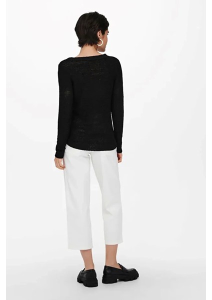 15113356 0 Yaka Kadin Triko - Siyah fiyatları