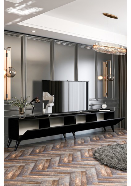 Milan TV Ünitesi – Suntalam, Modern Tasarım, Duvara Monte veya Ayaklı, 240x30x46 cm, Modern Dekorlarla Uyumlu