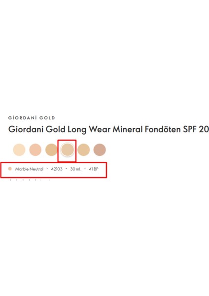 Giordani Gold Long Wear Mineral Fondöten_marble Neutral 42103