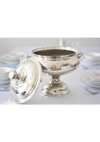 Bakır Çorbalık Ayaklı Model Gümüş Renk (5 Litre) fiyatları