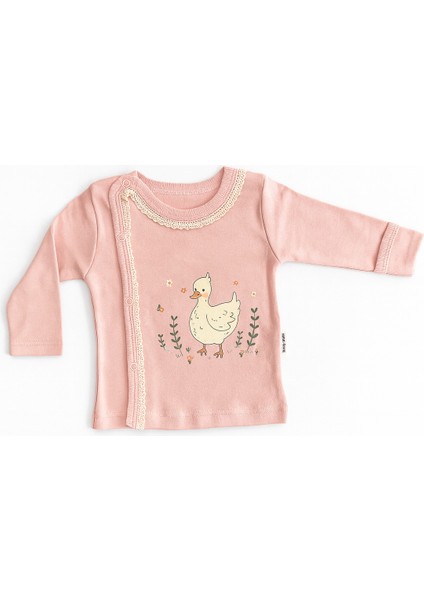 Yenidoğan Kız Bebek Seti | Pamuklu Ördek Baskılı Dantelli Patikli Takım fiyatları