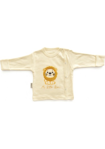 “%100 Pamuklu My Little Lion 3’lü Bebek Takımı – Uzun Kollu Üst, Patikli Alt ve Şapka modelleri