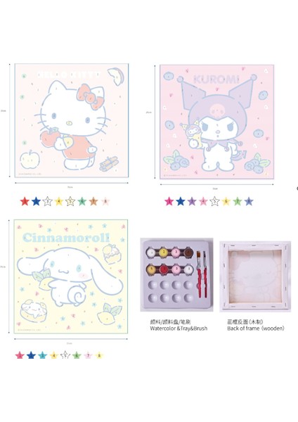 Sanrio Lisanslı Tatlı Koleksiyonu Numaralı Yağlıboya Tablo