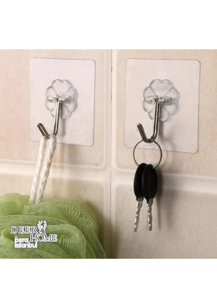 8 Adet Süper Güçlü Şeffaf Mutfak Banyo Kancası Çerçeve Askısı Kendinden Yapışkanlı Şeffaf Yapışkan indirimleri