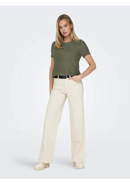 15367795 0 Yaka Kadin Triko - Haki fiyatları