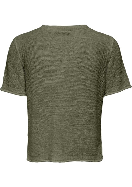 15367795 0 Yaka Kadin Triko - Haki