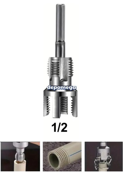 1/2 Iç Dış Plastik Boru Diş Açma Seti 1/2 Inç Borularla Uyumlu