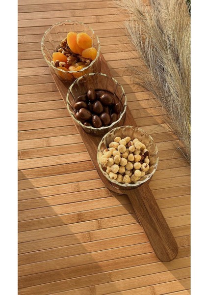 Akasya Tepsili 3'lü Cam Sunumluk fiyatları