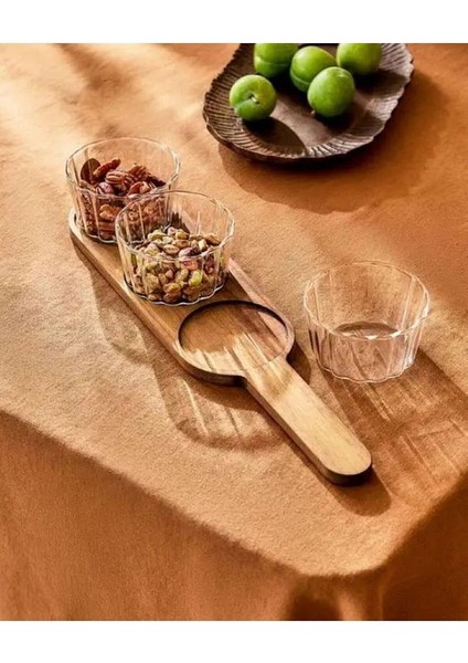 Akasya Tepsili 3'lü Cam Sunumluk fırsatları