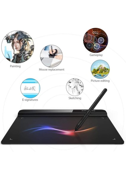 G640 Star Grafik Tablet – 9,9 x 8,5 inç Aktif Alan, 8192 Basınç Seviyesi, USB Bağlantı, Windows ve Mac Uyumlu