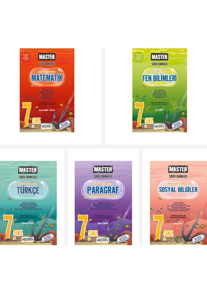 Okyanus 7. Sınıf Master Tüm Dersler Soru Bankası Seti 5 Kitap Oky