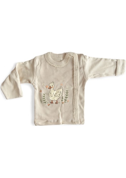 Yenidoğan Kız Bebek Seti | Pamuklu Ördek Baskılı Dantelli Patikli Takım modelleri