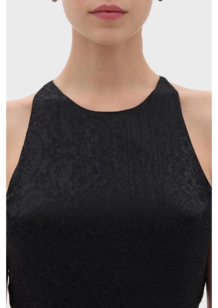 Sırt Dekolteli Jakarlı Maxi Elbise Bayan Elbise LB23FWFRWFUDR fırsatları