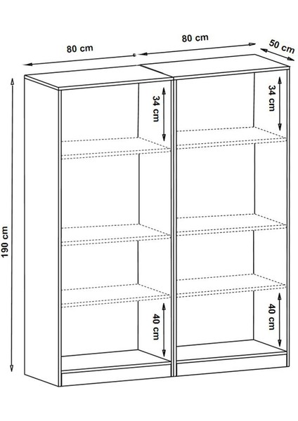 Beyaz Suntalam 4 Kapaklı Gardırop – Aynasız, Geniş Askı Bölmeli ve Düzenli Raf Sistemli Dolap