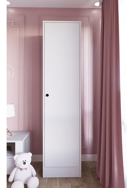 Daisy 1 Kapılı Beyaz Suntalam Gardırop – Askı ve Raflı, Aynasız, Düzenli ve Pratik Depolama Çözümü