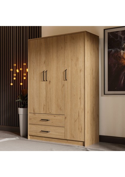 Grande 3506 Modern Tasarımlı 3 Kapılı Gardırop – Geniş Depolama Alanı ve Şık, Dayanıklı Yapı