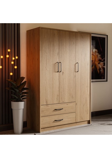 Grande 3506 Modern Tasarımlı 3 Kapılı Gardırop – Geniş Depolama Alanı ve Şık, Dayanıklı Yapı