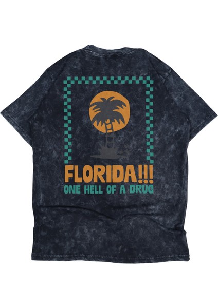 Unisex Ttpd 8-Florida Sırt Baskılı Yıkamalı T-Shirt, Oversize Taylor Swift Temalı Retro Tişört modelleri