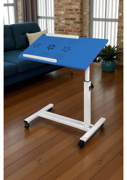 Eğim ve Yükseklik Ayarlı Fanlı Koltuk Kenarı Bölmeli Bilgisayar Laptop Çalışma Sehpası