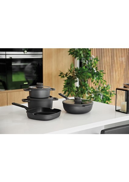 Leo Stone Yapışmaz Kapaklı Alüminyum Döküm Wok Tava 28 cm indirimleri