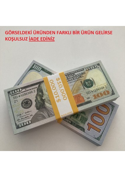 100 adet 100 dolar geçersiz para eğlence oyun şaka film parası dizi çekimleri ıçin paralar