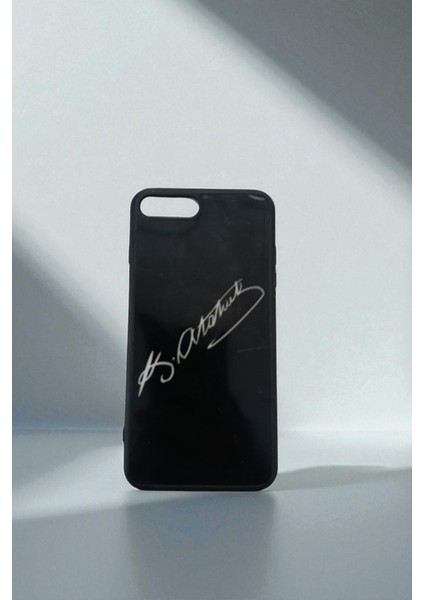 iPhone 7 Plus / 8 Plus Uyumlu Atatürk Imzalı Esnek Silikon Telefon Kılıf