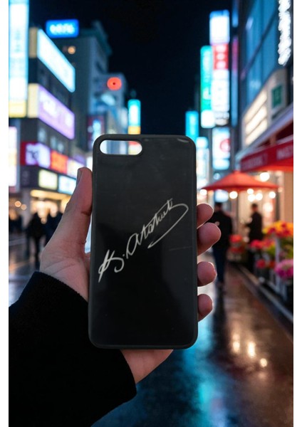 iPhone 7 Plus / 8 Plus Uyumlu Atatürk Imzalı Esnek Silikon Telefon Kılıf modelleri