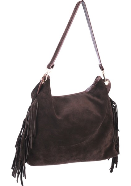 Merilda Püskül Detaylı Deri Süet Omuz Çantası fiyatları