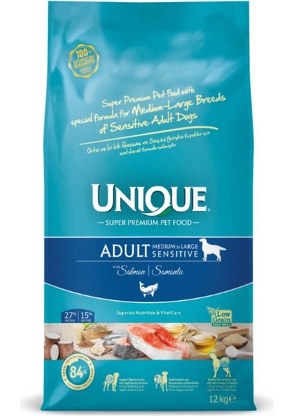 Sensitive Orta ve Iri Irk Yetişkin Köpek Maması Somonlu 12 kg