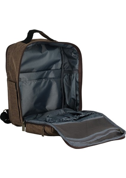 Life Kahverengi Su Geçirmez Kumaş, Çok Gözlü 3'lü Bebek Bakım Sırt Çantası Seti – Termal Çanta ve Alt Açma Matı Dahil