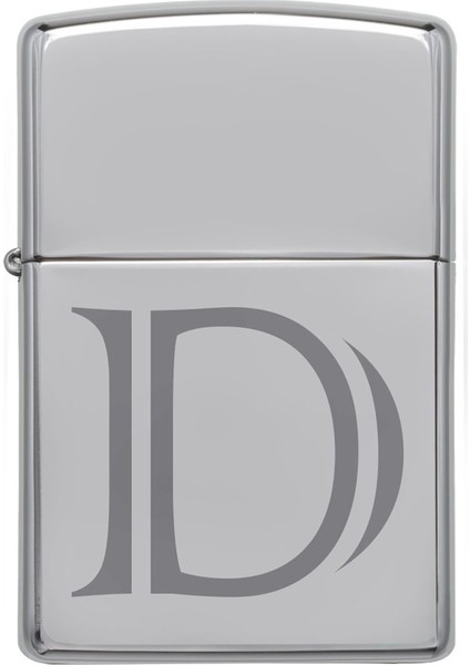 Çakmak D Harf Gümüş Gri Rüzgar Geçirmez Tasarım Pirinç Alaşım Benzinli Yakıtlı