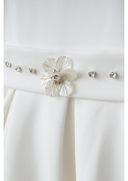 Ketbaby Kız Çocuk Taşlı Arkası Fiyonklu Pamuk Astarlı Tül Kabarık Elbise - Elisa KET001001 fiyatları