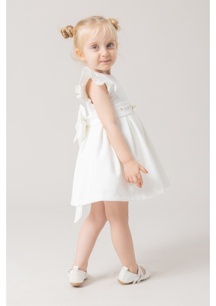 Ketbaby Kız Çocuk Taşlı Arkası Fiyonklu Pamuk Astarlı Tül Kabarık Elbise - Elisa KET001001