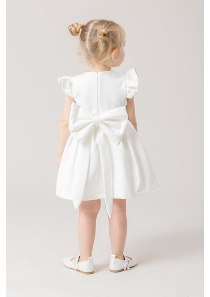 Ketbaby Kız Çocuk Taşlı Arkası Fiyonklu Pamuk Astarlı Tül Kabarık Elbise - Elisa KET001001