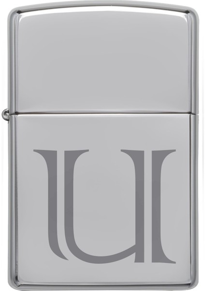 U Harf Çakmak Gümüş Gri Yeniden Doldurulabilir Benzinli Pirinç Alaşım