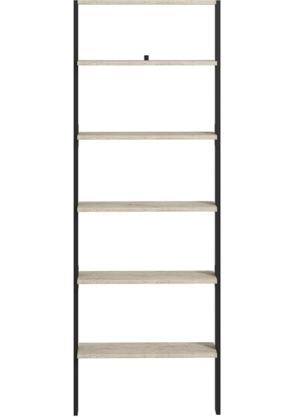 Hero 5 Raflı Modern Kitaplık - 180 cm, Antrasit/Traverten fırsatları