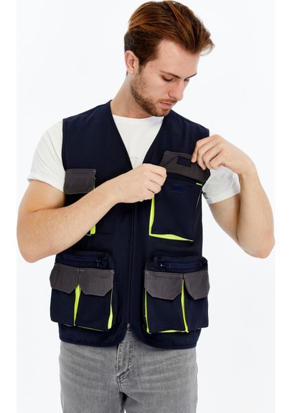 Iş Yeleği Lizbon Plus Model Çok Cepli Harman Kumaş modelleri