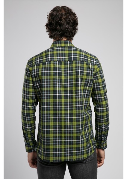 Jamie Erkek Dokuma Gömlek Siyah-Yeşil Ekose modelleri