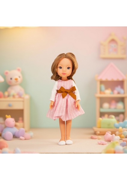 Dollyland Pembe Elbiseli Et Bebek 33CM