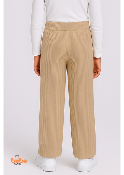 Kız Çocuk Fitilli Eşofman Altı Salaş Pantolon, Esnek Bel Lastikli, Rahat Günlük ve Okul Kombinleri fırsatları