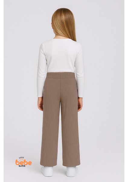 Kız Çocuk Fitilli Eşofman Altı Salaş Pantolon, Esnek Bel Lastikli, Rahat Günlük ve Okul Kombinleri modelleri