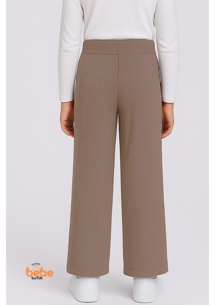 Kız Çocuk Fitilli Eşofman Altı Salaş Pantolon, Esnek Bel Lastikli, Rahat Günlük ve Okul Kombinleri fırsatları