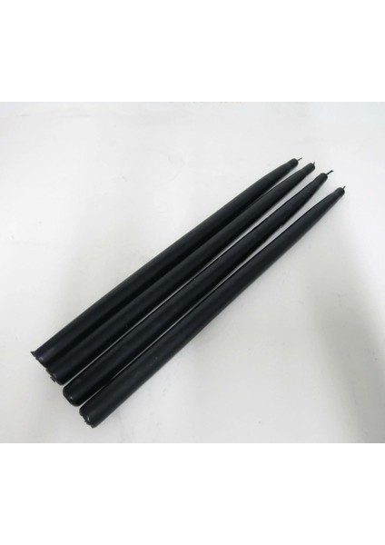 Bozkurt Konik Şamdan Mum Fener Mumu - Siyah - 24 Cm. - 4 Adetlik Paket modelleri