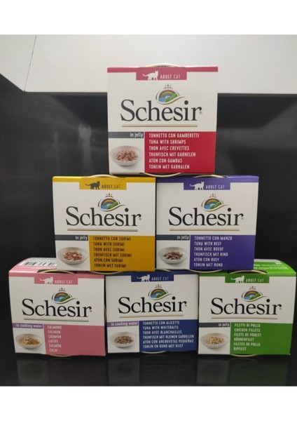 Schesır 6 Çeşit Karma Kedi Konservesi