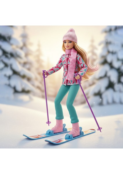 Dollyland 8 Parça Snowboard ve Kayakçı Kız Oyun Seti